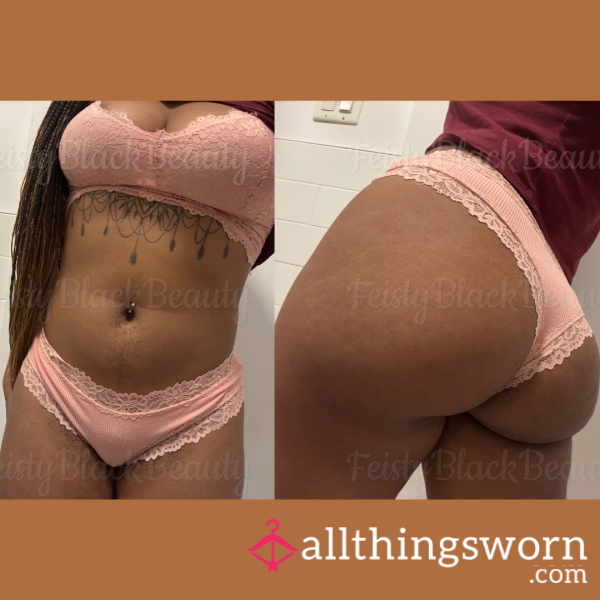 Medium Pink Cotton Bikini Panties (Ebony, Hairy Panties, Musty, Hairy, Bush, Strong Scent, Sweat, Custom, Used, Add Ons)