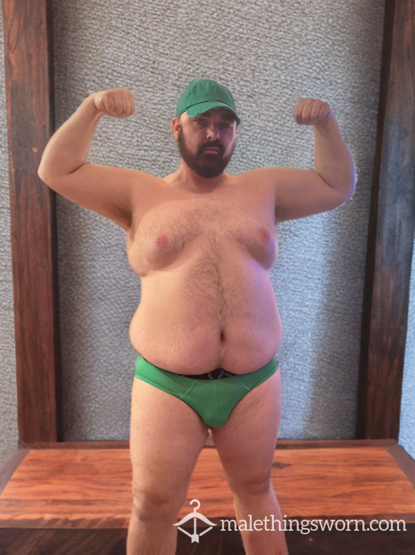 Men’s 2(X)ist Green Briefs XL Thick Hairy Beefy Sweaty Daddy Bear