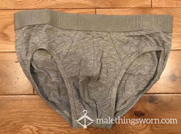 Men’s Calvin Klein Tight Fitting Grey Briefs (S) Ready To Be Customised For You!