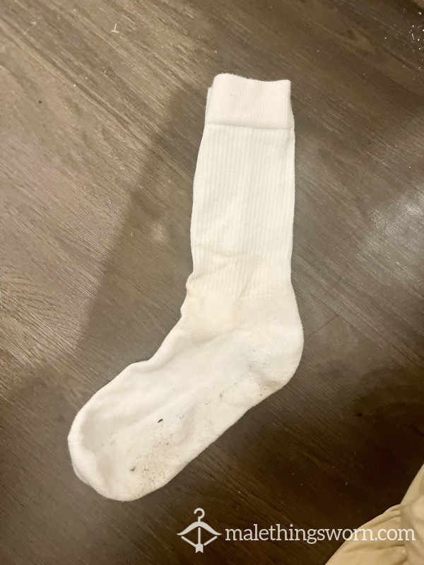 Men’s C*m-stained White Sock.