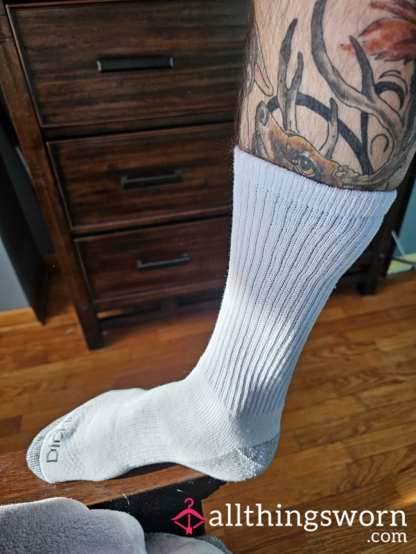 Mens D*ckies Crew White Socks