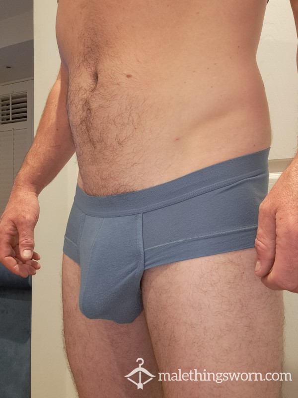 Straight Man Medium Blue Briefs They Don't Hold My C*ck And Balls Anymore