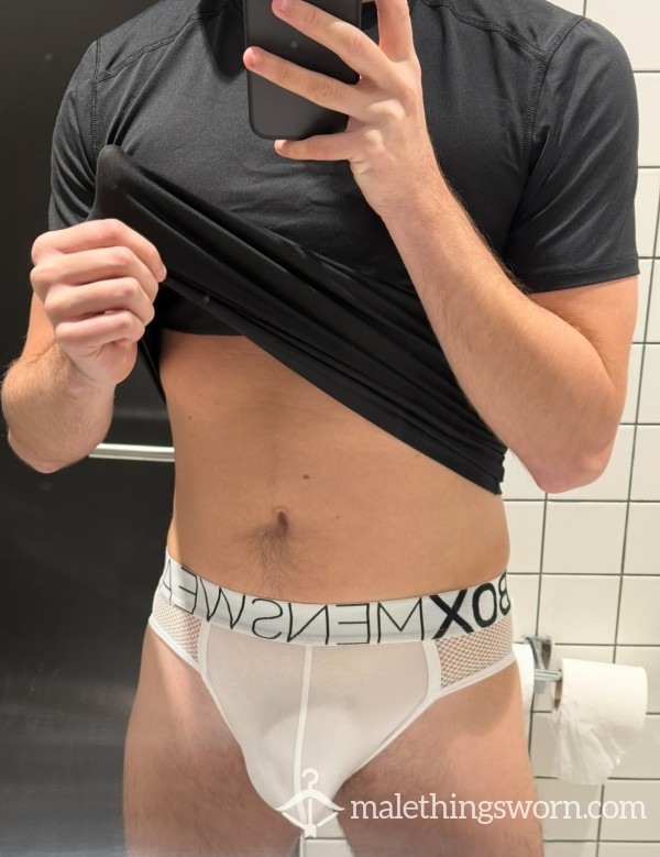 Men’s White Box Jockstrap