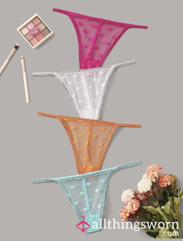 Mesh Polka Dot G-String