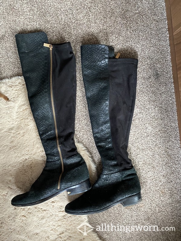 Michael Kors Black Thigh High Boots