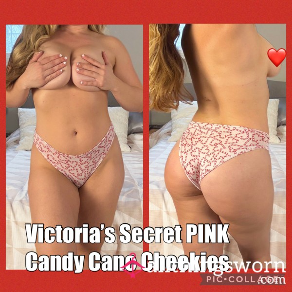 MILF Victoria’s Secret PINK Candy Cane Cheekies Cotton Blend Medium