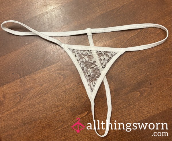 Mini G String White Thong