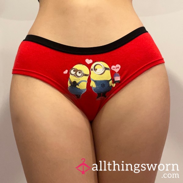 Minions Red Cheeky Bikini Cotton Hearts Valentines Panty