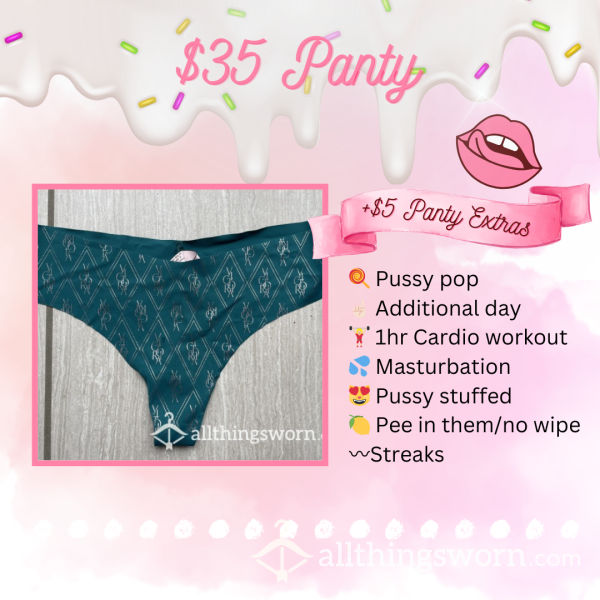 Minnie- Teal Green VS Pattern Thong