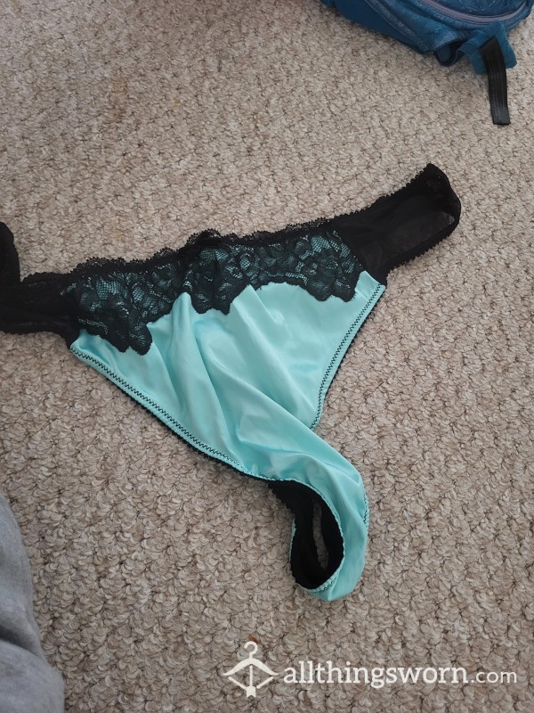 Mint Green Satin Thong!