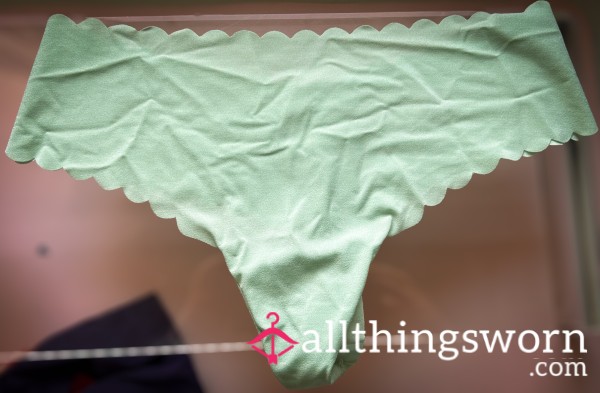 Mint Green Scalloped Thong