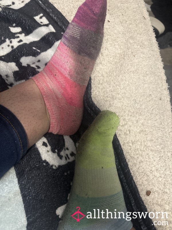 Mismatched Dirty Neon Socks