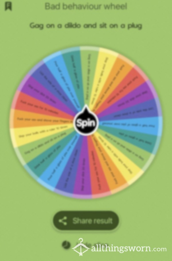 Miss Anna’s Bad Behaviour Wheel 😈🥵