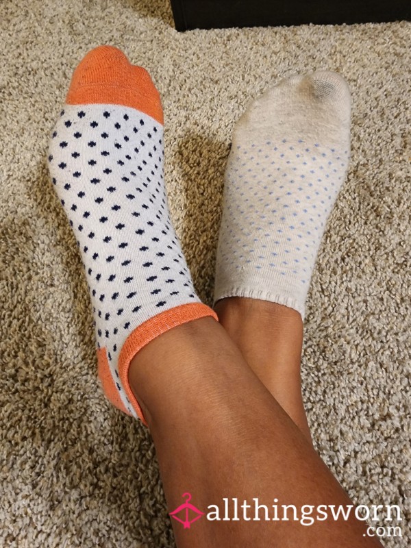 Mix Match Blue Polka Dotted Socks