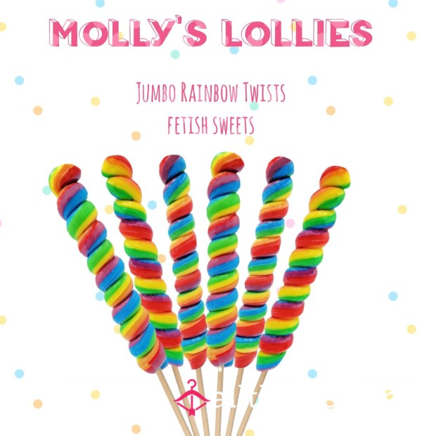 🍭Molly's Lollies - Jumbo Rainbow Twists - Fetish Sweets - Pu**y Pops - Six Twisted Options - Prep Video Incld🍭