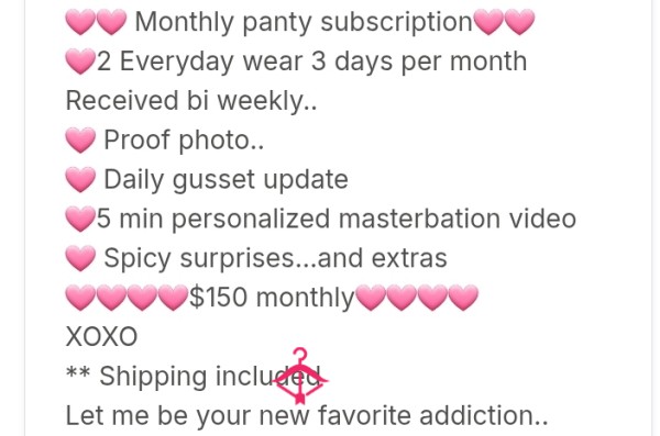 Monthly Panty Subscription!!!!