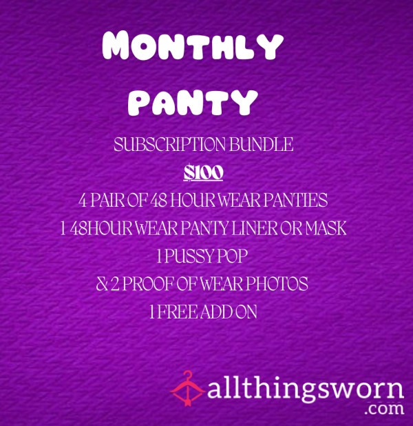 Monthly Panty Subscription Box