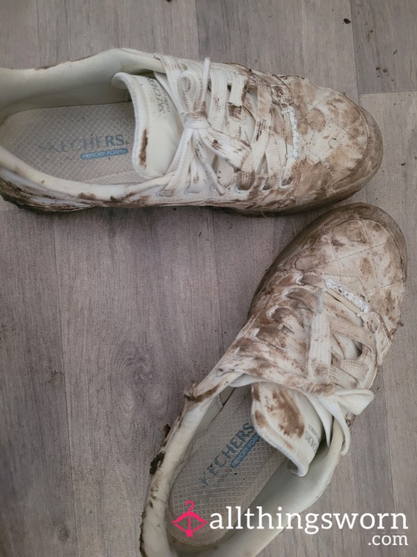 Muddy Worn Trainers