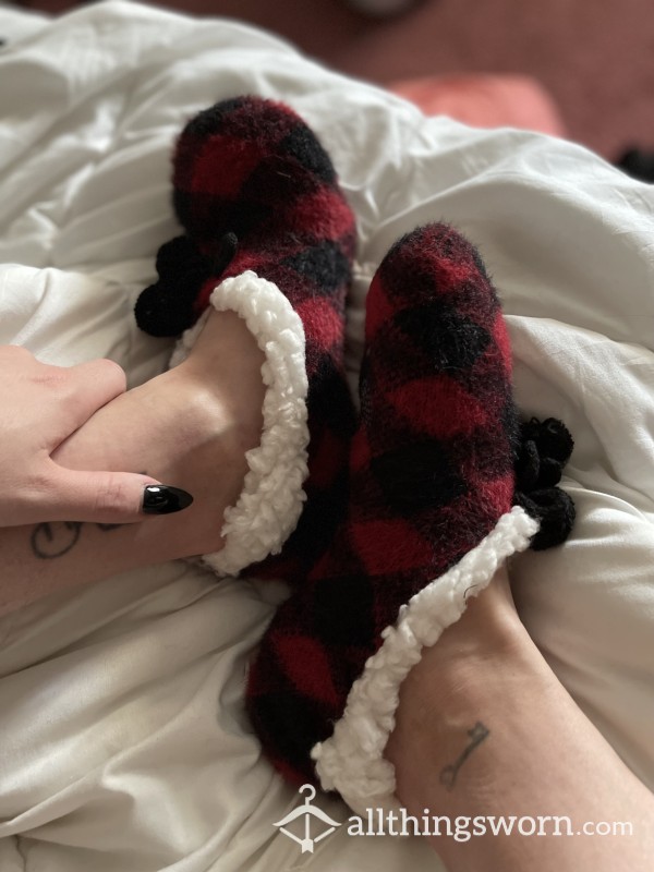 ❤️🖤 MukLuk Ballerina Slippers - Super Soft Inside - Vacuum Sealed, Black/Red Or Black/White 🖤❤️