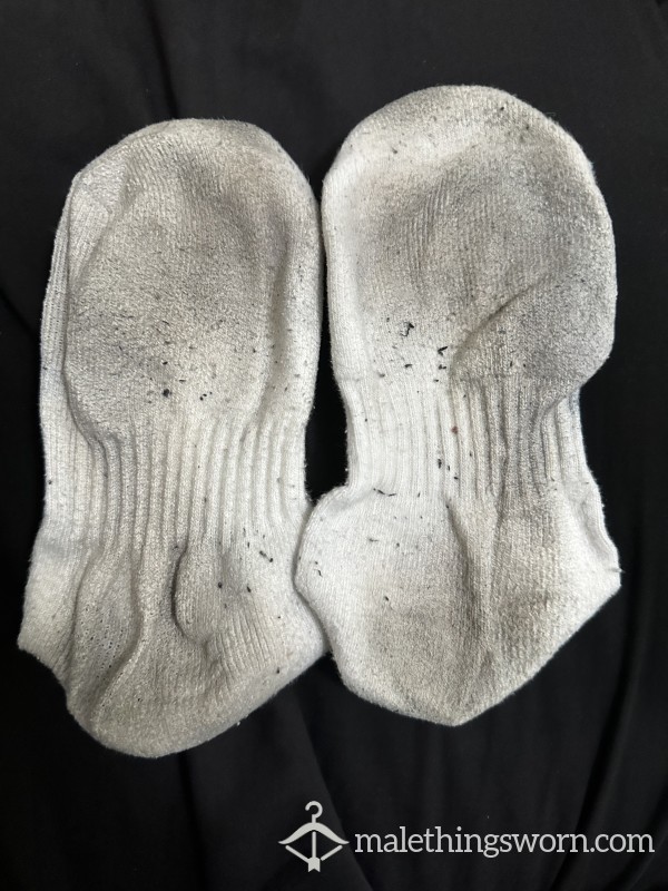 Multi-Day Worn White Nike Socks