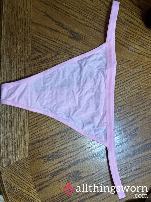 Pink Cotton Thong