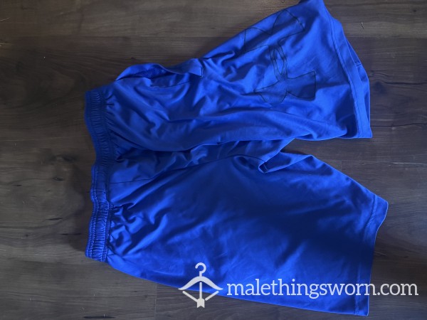 Musky  Blue Under Armor Basketball Shorts- Worn With No Underwear