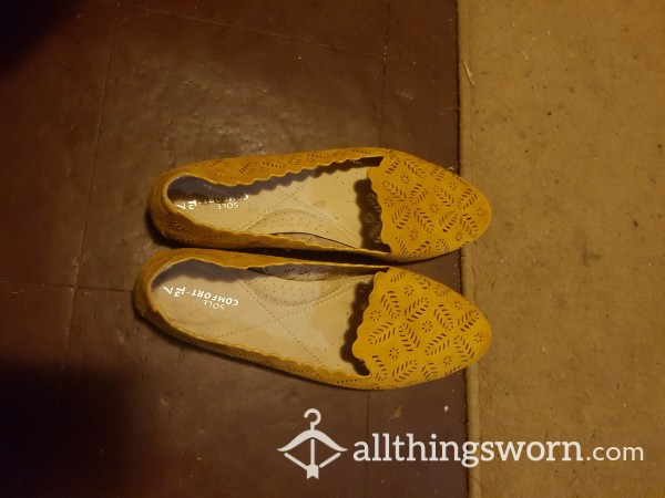 Mustard Yellow Summer Flats