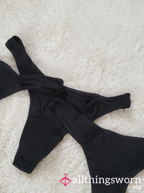 My 100% Cotton Black GYM THONGS 🥵💦 • 24hr Wear And Gym Session Included