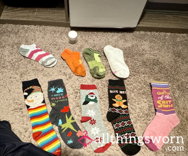 My Current Mismatched Socks Selection 🥰 Each Pair Comes With A One Day Wear! Add-ons Available 🥰 Stay Tuned For More Sock Listings!