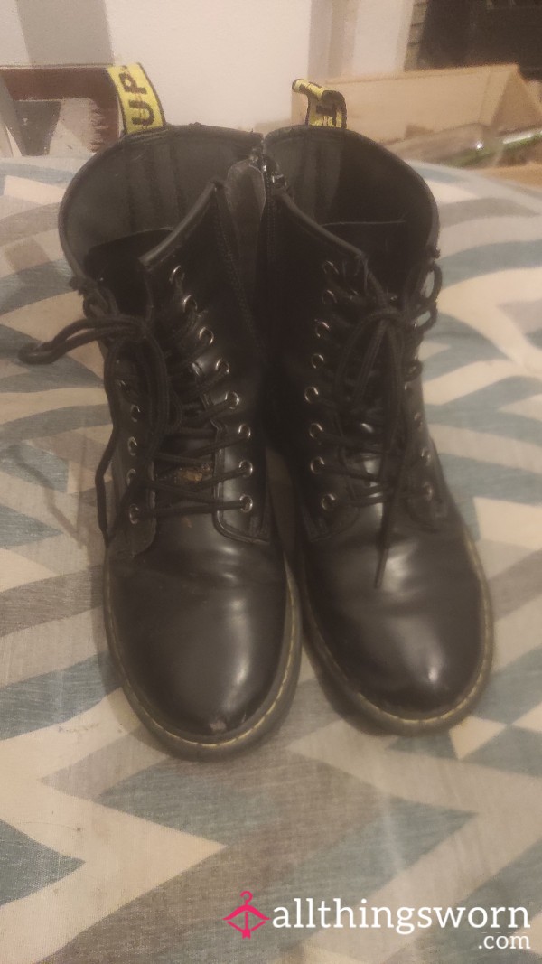 My Destroyed Black Military Boots