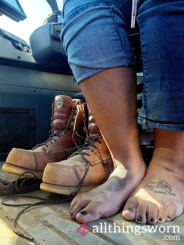 My Dirty Work Feet On The Compactor