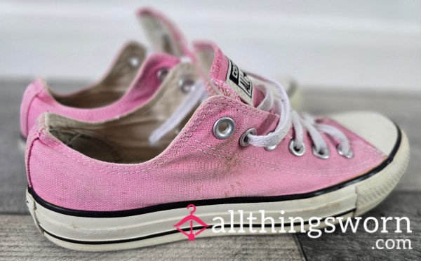 My Extremely Well Worn Pink Converse All Stars Shoes For You Foot Fetish Lovers...  Very Strong Natural Smell From My Sweaty Feet