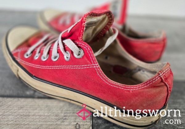 My Extremely Well Worn Red Converse All Stars Shoes For You Foot Fetish Lovers...