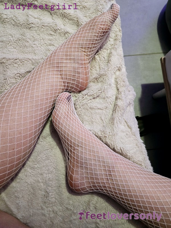 My Feet For You With Fishnet ! 👣💜🩵💙