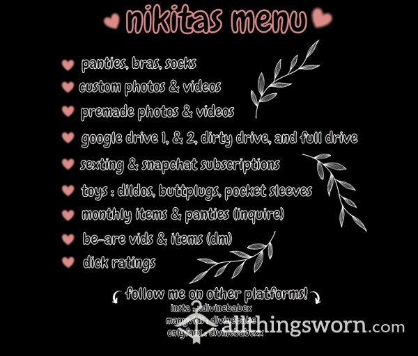 My Full Menu💋