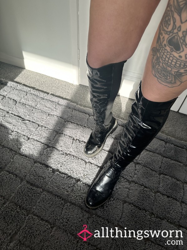 My S**y Knee High Leather Boots