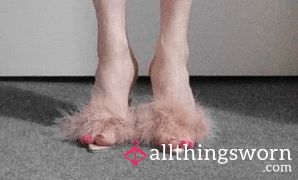 My Sissy Footboy Wearing My Pink Fluffy Heels