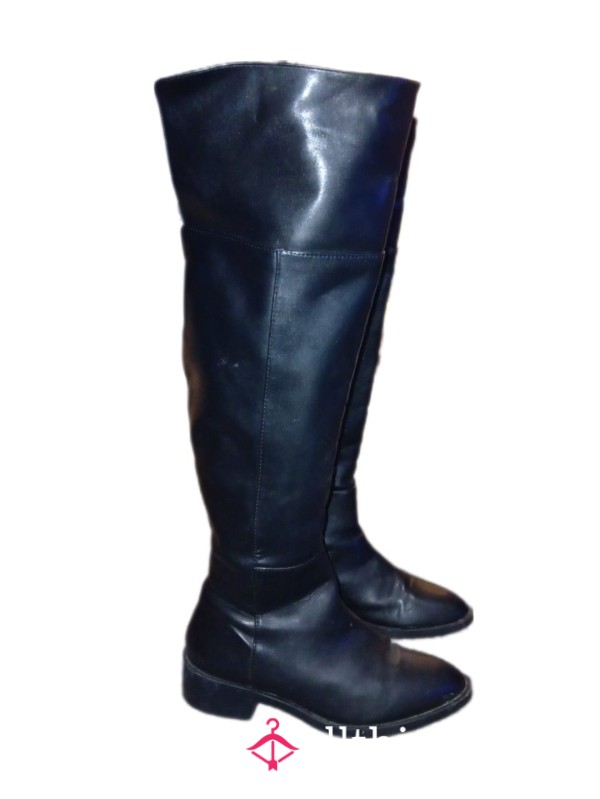 My Size 4 Kinky Knee High Leather ZARA Boots