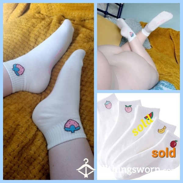 "My Sweet Socks" White Ankle Socks !! Crisp And Ready To Make Dirty And Smelly!! 😈👃 5 Days And Nights Wear In This Heat 🔥🥵 Extras Available 😈