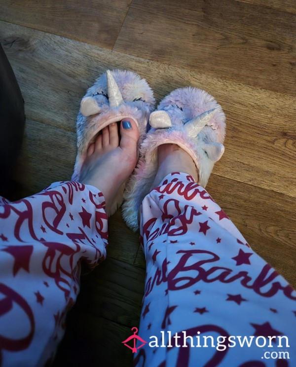 Sweet Worn Unicorn Slippers