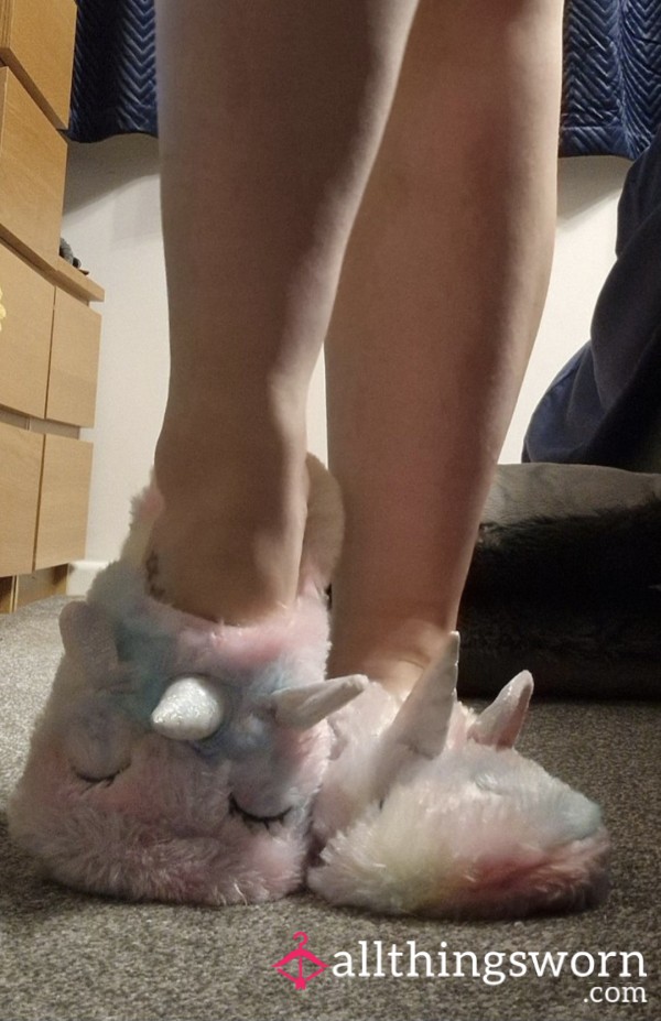 My Sweet Worn Unicorn Slippers