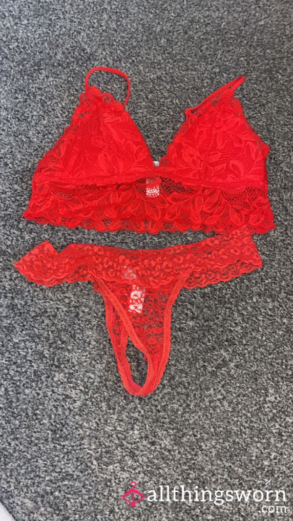 My Used Valentines Red Lace Set