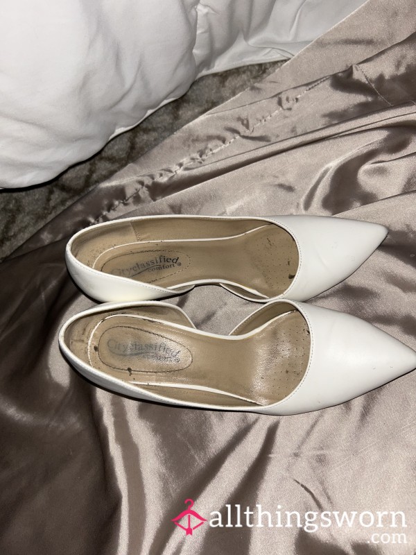 My White Well-Worn Work Heels