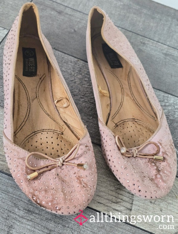 My Worn Soft Pink Flats - Perfect Shoes For You Foot Fetish Lovers