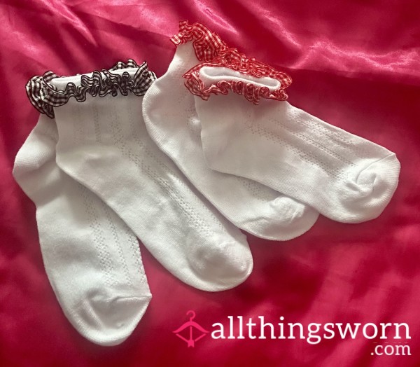 Naughty School Girl Ankle Socks – Well-Worn & Begging To Be Owned