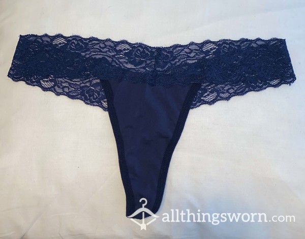 NAVY BLUE COTTON THONG