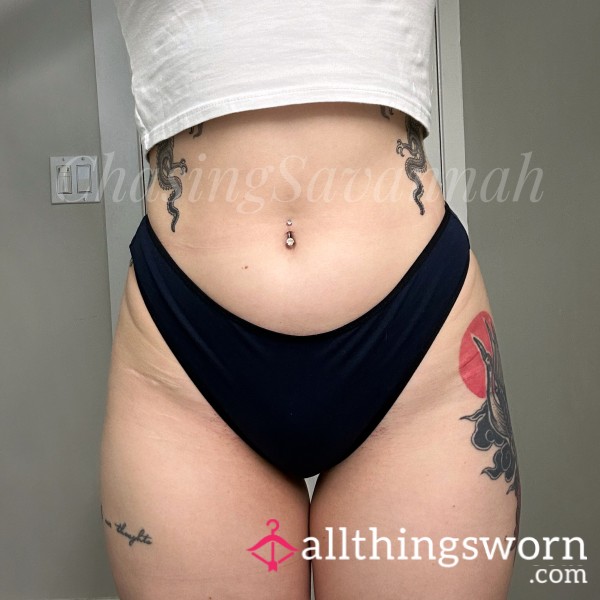 Navy Blue Cotton Thong (Size M)