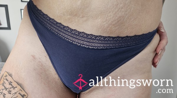 Navy Blue Cotton Thongs