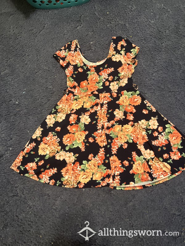 Navy Blue Flor*l Dress