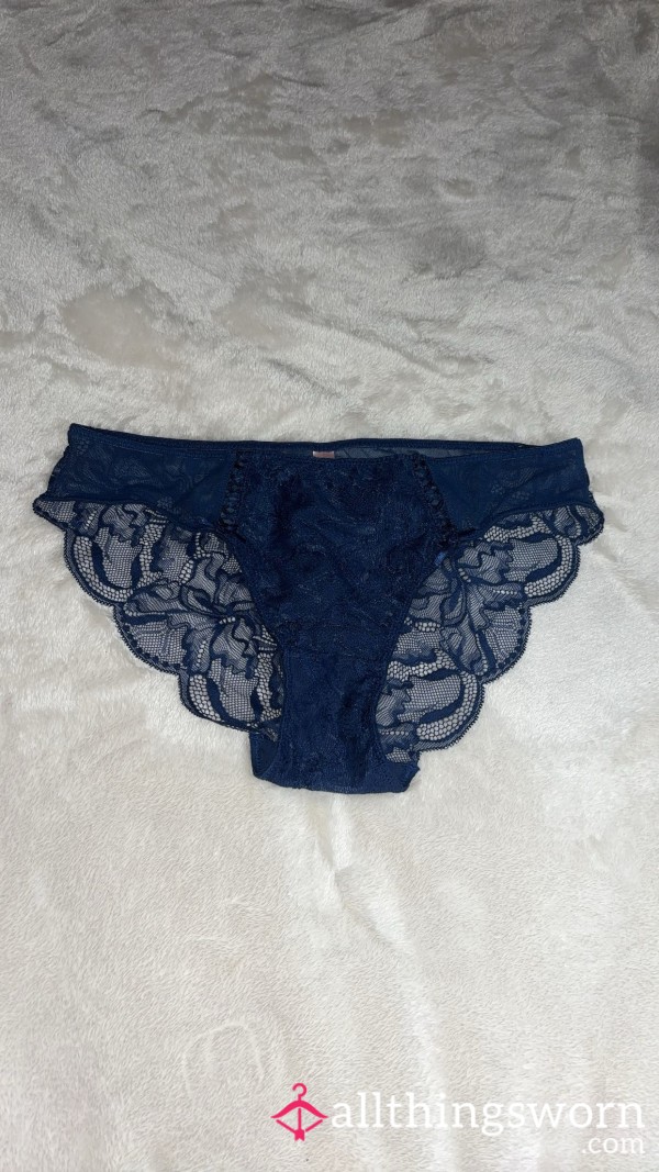 Navy Blue Lace Bikini Panties